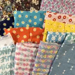 Wガーゼ生地はぎれセット 中古