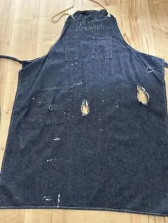 DENIM DUNGAREE ヴィンテージダメージ加工ネップデニムエプロン
