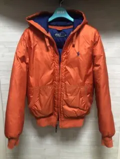 90s ラルフローレン　オレンジ ダウンジャケット　短丈　Ralph