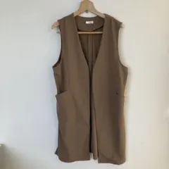 spangle grace x otsu recchan ロングベスト 茶系