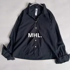 MHL. マーガレットハウエル　コットン　長袖シャツ　ブラックIIのサムネイル