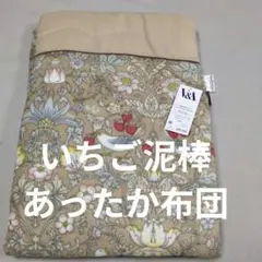 いちご泥棒合繊肌掛けあったか布団ベージュ