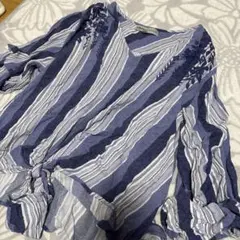 ストライプ Vネックシャツ　1-1