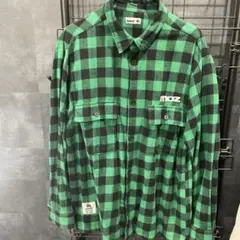 moz 緑黒 チェック柄 ネルシャツ