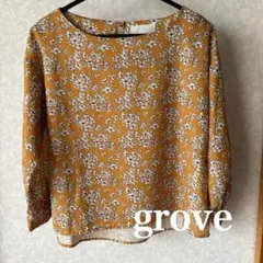 【美品】grove グローブ 小花柄ブラウス Mサイズ