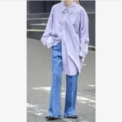 OUTDOOR PRODUCTSストライプチュニックシャツ　オレンジ