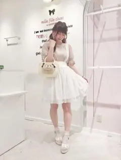 mille fille closet ワンピース 白 レース チュール mille fille closet by LODISPOTTO（ミルフィーユクローゼット