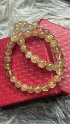 ゴールドルチルクォーツペアブレスレット 天然石パワーストーン男女兼用 カップル