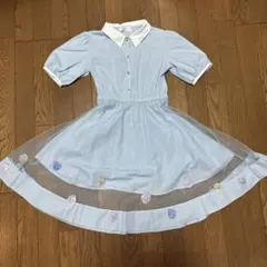 mezzo piano ストライプ 半袖ワンピース 140