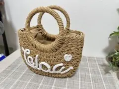 ベトナム製 ベージュのストロー風かごバッグ
