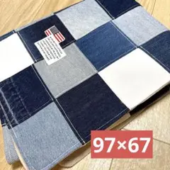 デニムリメイクブランケット　❤️もちもちボア(薄手) パッチワーク　男前