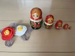 【ロシアのお土産】マトリョーシカ 5個セットと日本製水引2個セット