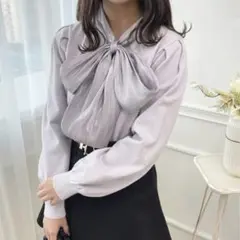 アプレジュール ドッキングボウタイニット ラベンダー ZOZOTOWN限定