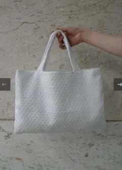 ハンドメイド◯ミナペルホネン タンバリン レース生地 トートバッグ