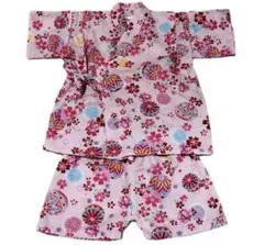 くろわっさんすべべ 甚平 90 ピンク 女の子 和柄 浴衣 縁日 夏