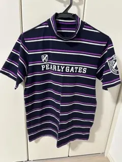 PEARLY GATES ポロシャツ ネイビー ストライプ