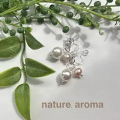 淡水パール フック式イヤリング ホワイト ピンク　No.105