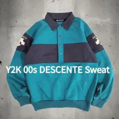 Y2K 00s DESCENTE 襟付スウェット 短丈