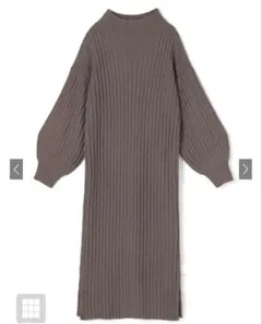 GRL グレイル ハイネックニットワンピース ロング モカ