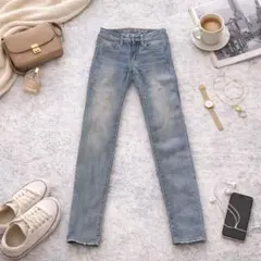 n2219 アメリカンイーグル スキニーパンツ 細身 ライトブルー XSのサムネイル
