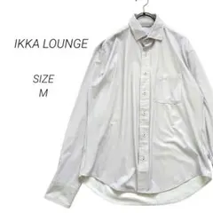 a2848▶イッカラウンジ　IKKA　長袖シャツ【M】グレー　ストレッチ