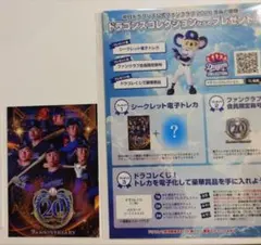 中日ドラゴンズ 2026年 ファンクラブ 入会特典 リアルカード