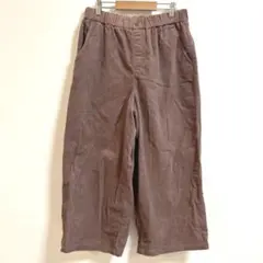 オーガニックコットン✨セルフサービス　クロップドパンツ ワイド コーデュロイL