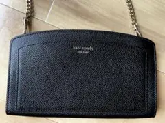 kate spade 黒 レザー ショルダーバッグ