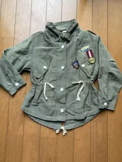 子ども服 オリーブグリーン ダメージ風ジャケット 110サイズ