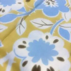 花柄コットン生地 青と黄色 約110cm
