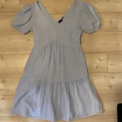 GAP ティアードワンピース ライトブルー XS