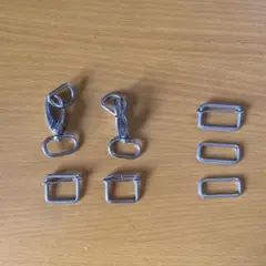 中古品　金属製 カラビナとリングセット