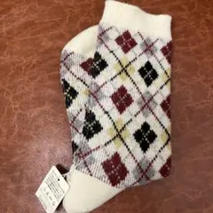 靴下屋 アーガイル柄 ラムウールソックス 22cm~24cm