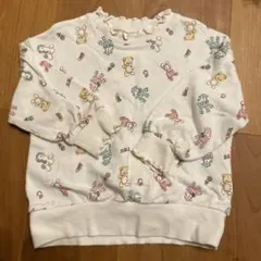 ベビー キッズ トレーナー 100cm くま柄 フリル