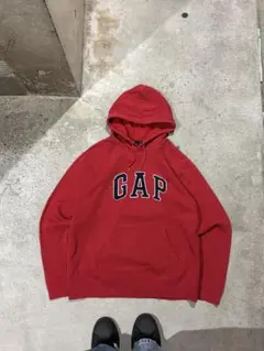 00s oldgap ロゴドン フェード 赤 パーカー シティーボーイ 差し色