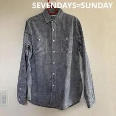 ▽SEVENDAYS=SUNDAY　セブンデイズサンディ　長袖　シャツ　M　黒
