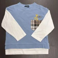 kladskap キリン刺繍入り重ね着風カットソー　100サイズ