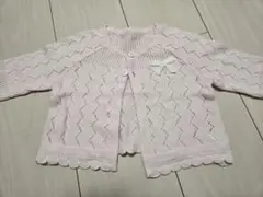 【美品】ピンク カーディガン 80cm 綿100%
