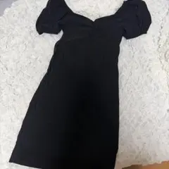ブラック パフスリーブ ミニワンピース　ホカンス