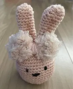 ウサギの編みぐるみ　ピンク