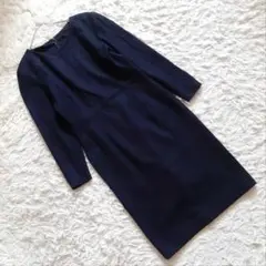『J&R』 ジェイアンドアール (M) ウールワンピース くびれ クルーネック