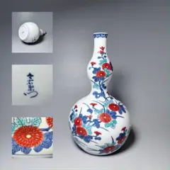 新品！今泉今右衛門 錦桃絵 瓢箪形 花瓶 - メルカリ
