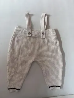ホワイトサスペンダー付きニットパンツ