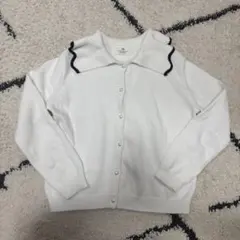 H&M フリル襟付きホワイトカーディガン