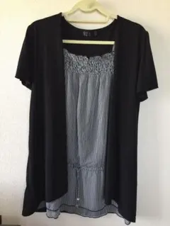 ❤︎(株)クエスト・インターナショナル❤︎ ドッキングシャツ トップス 大きめサイズ