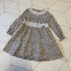 ショパン ワンピース 花柄 110 長袖 襟付き