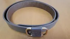 グレージュ 合成皮革 ベルト ゴールドバックル