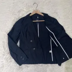 Gap ネイビー ダブルブレストジャケット　ライトアウター　XSサイズのサムネイル