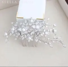 ブライダルアクセサリー　STELLA BLIDALのヘッドジュエリーとイヤリング