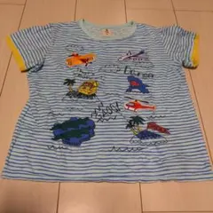 chocola ボーダーTシャツ 130cm 乗り物 動物 飛行機 鮫のサムネイル